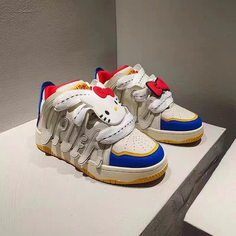 Women's & Men's Fashion Mike Big Eye Monster Bread Thick Bottom Versatile Sneakers