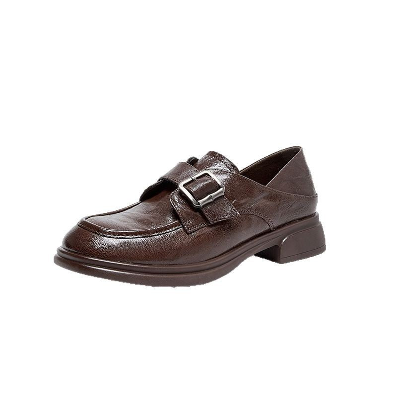 Women's Style Flat Belt Buckle Soft Bottom Loafers