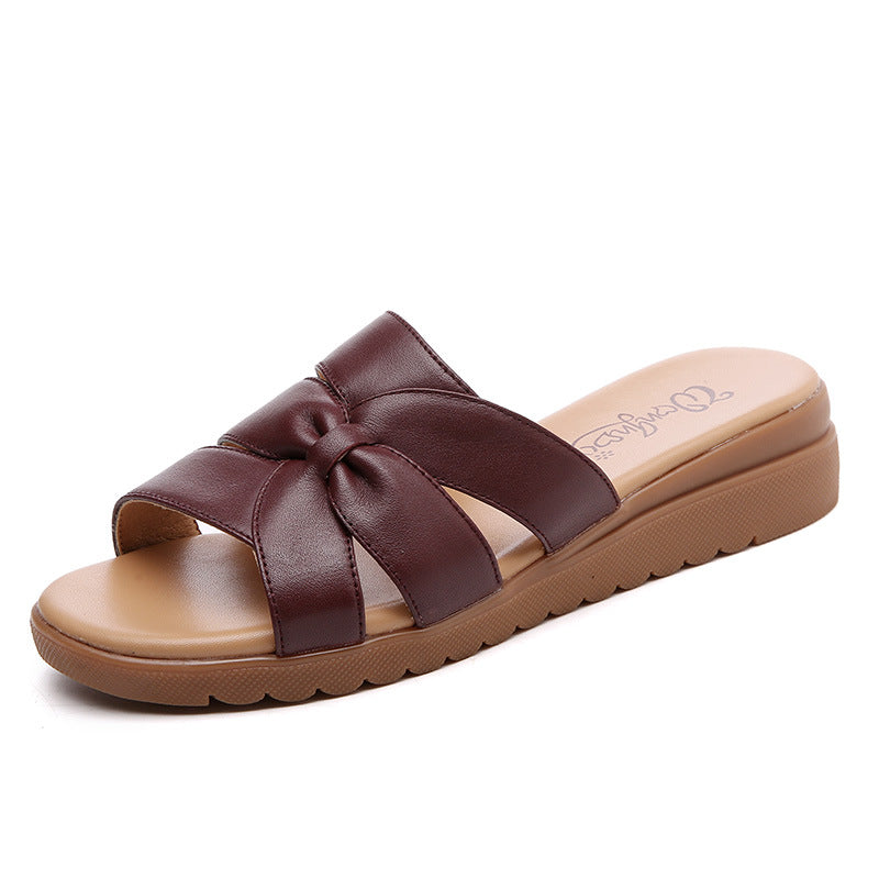 Women's Genuine Soft Bottom Beef Tendon Mom Sandals