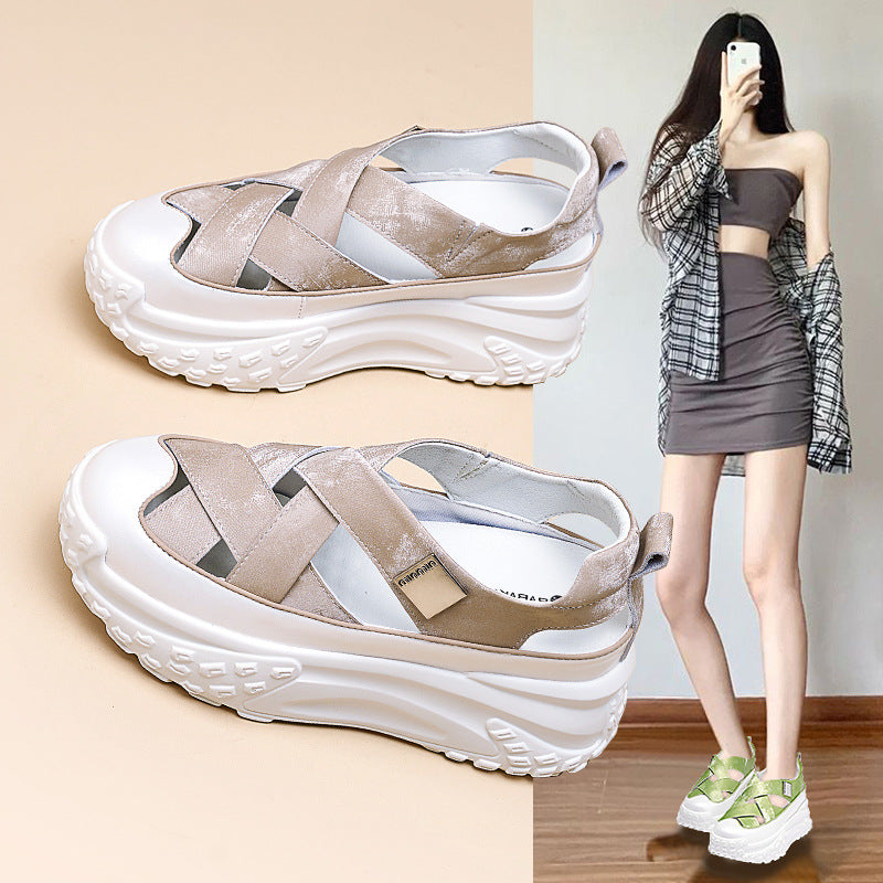 Women's Platform Sports Closed Toe Summer Hollow Sandals