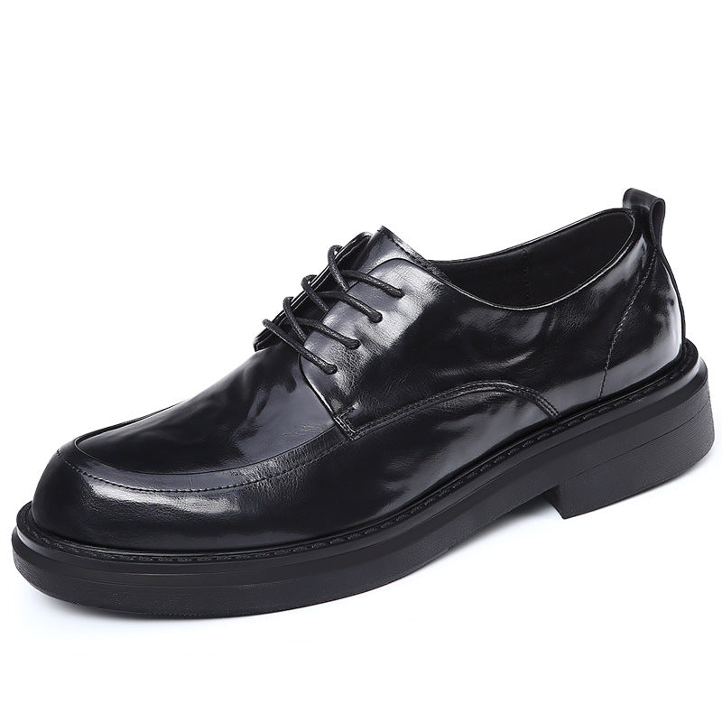 Men's Genuine Thick Bottom Breathable Soft Surface British Leather Shoes