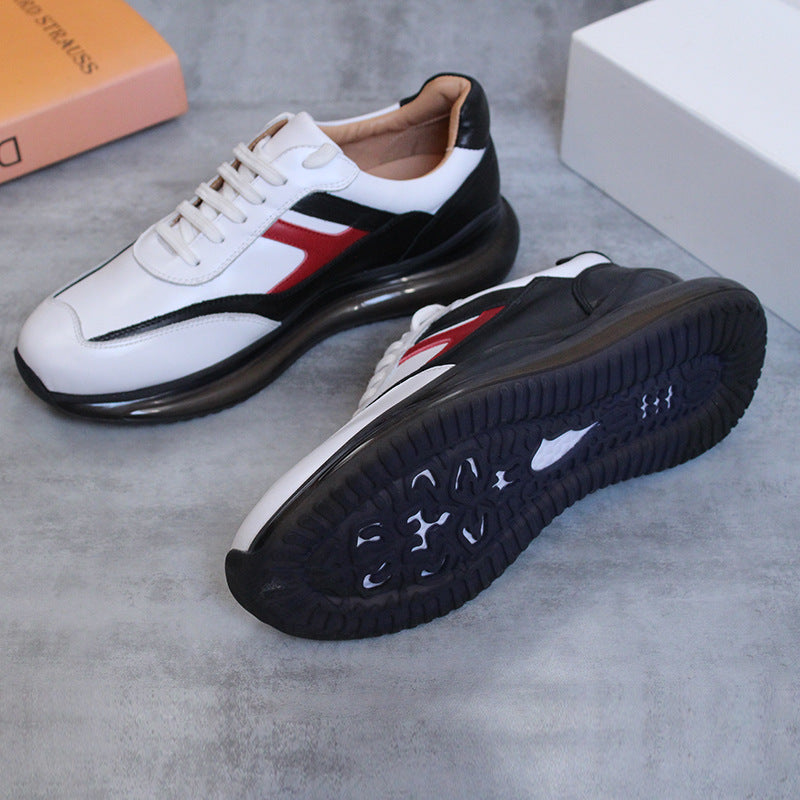 Men's Breathable White Outdoor Leisure Running Shock Sneakers