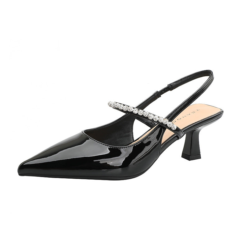 Women's For Summer Fairy Sexy Fashion Stiletto Rhinestone Word Heels