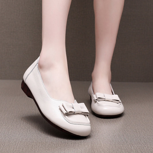 Women's Genuine Soft Soled Flats Comfortable Mom Plus Casual Shoes
