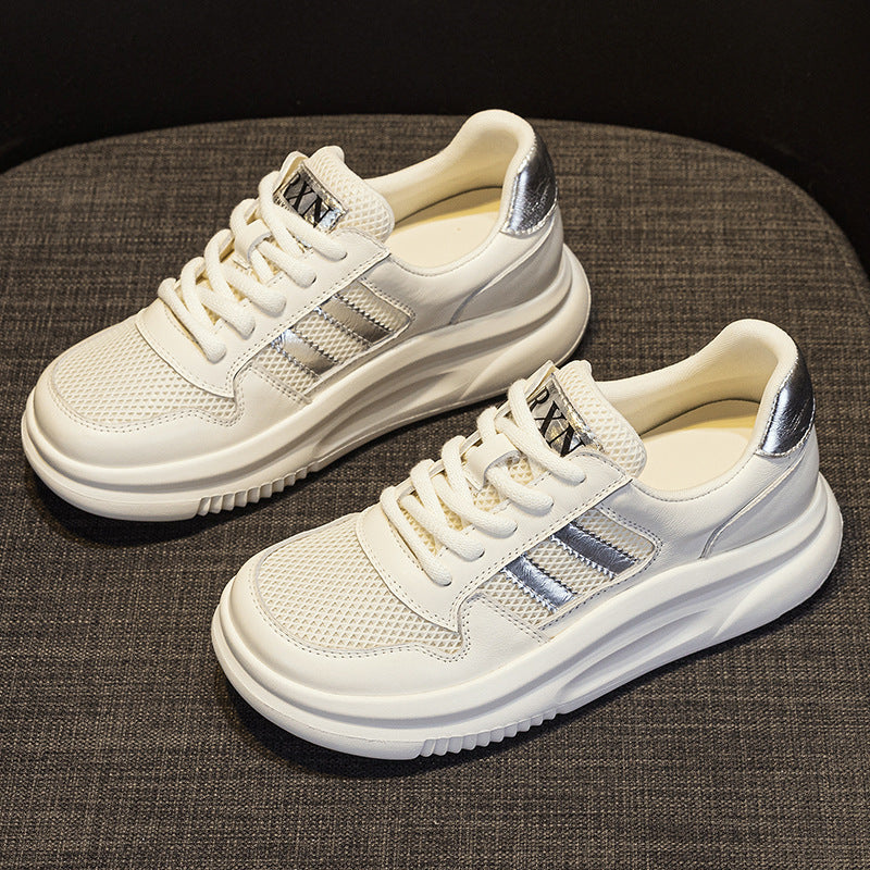 Women's Layer Cowhide Easy Wear Summer Genuine Sneakers