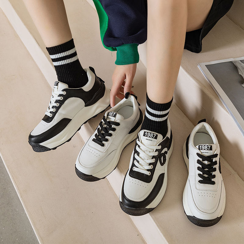Argan Summer Autumn Authentic Clunky Platform White Height Increasing Sneakers