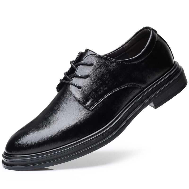 Men's Increasing Insole Soft Bottom Trendy British Leather Shoes
