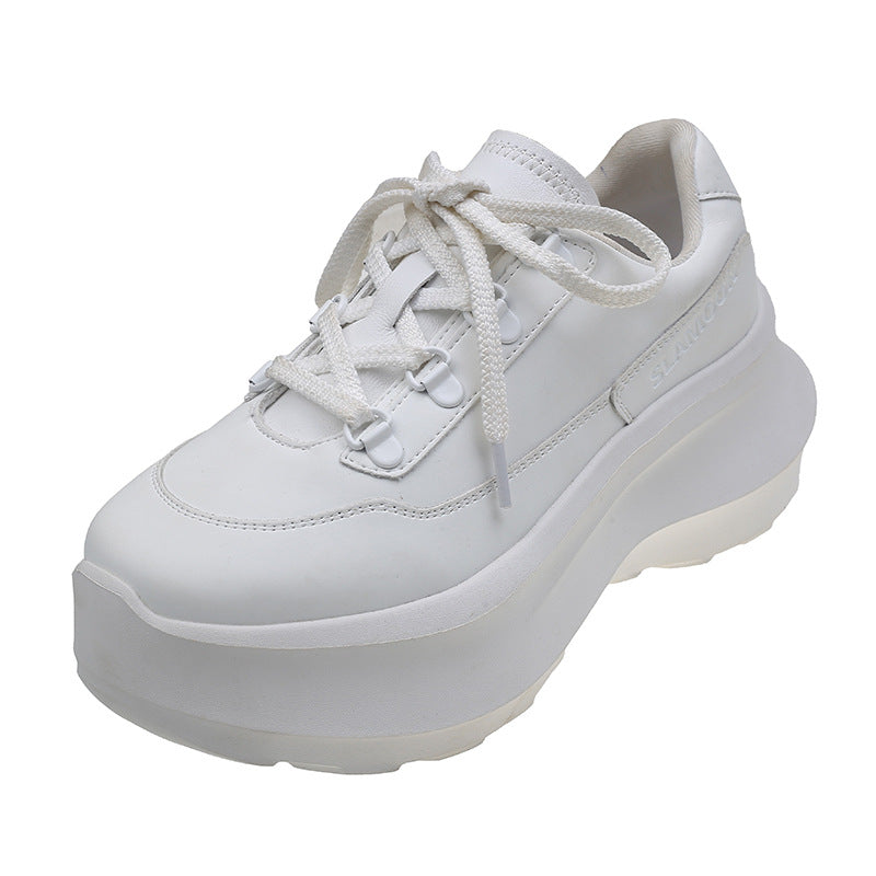 Women's White For Thick Bottom Platform Spring Sneakers