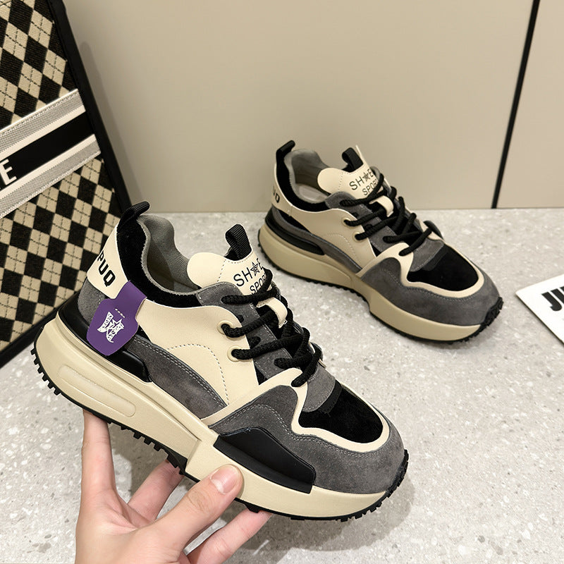 Women's & Men's Dad Female Platform Height Increasing Insole Sneakers