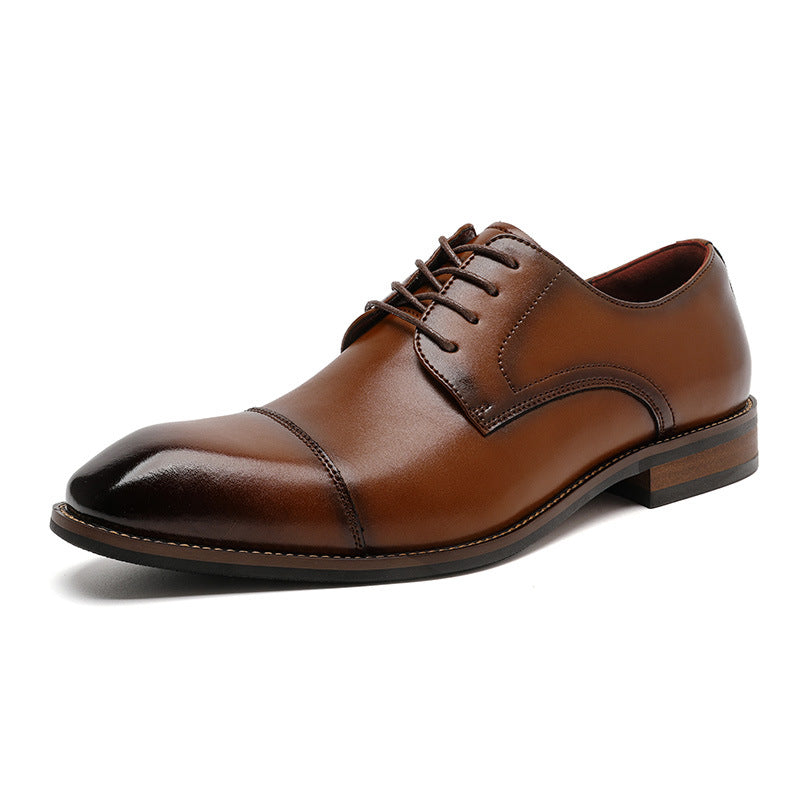 Men's Spring Business Formal Genuine Three Connector Leather Shoes