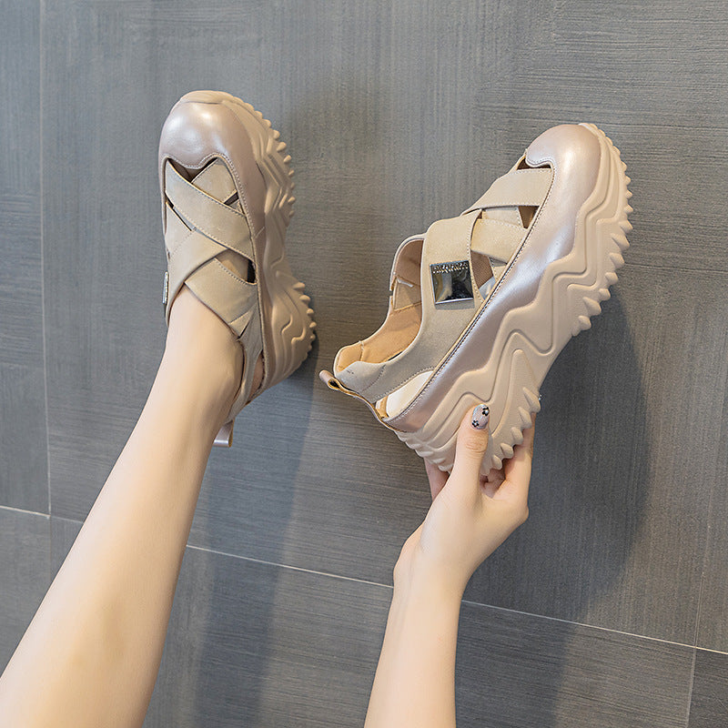 Women's Summer Closed Toe Hollow Platform Fashion Sandals