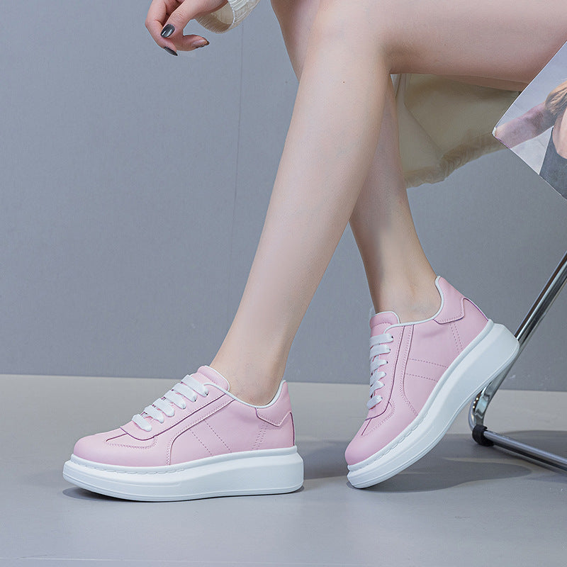 Women's Thick Bottom Spring Front Sports Round Casual Shoes