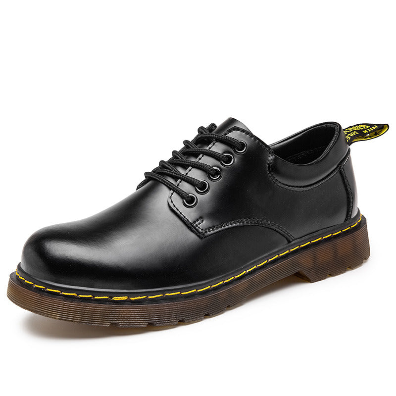 Men's Size Big Head Worker Breathable British Leather Shoes