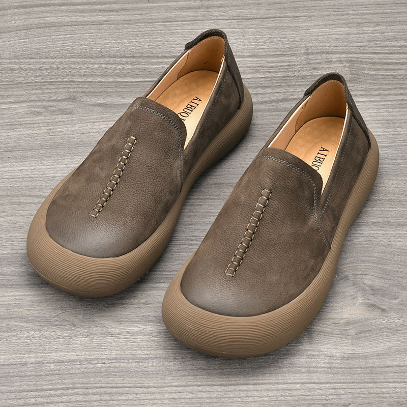 Men's Retro Comfortable Tendon Bottom Flat Pumps Men's Casual Leather Shoes