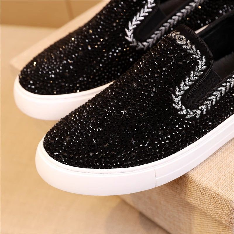 Men's Summer Rhinestone Korean Style British Fashion Canvas Shoes