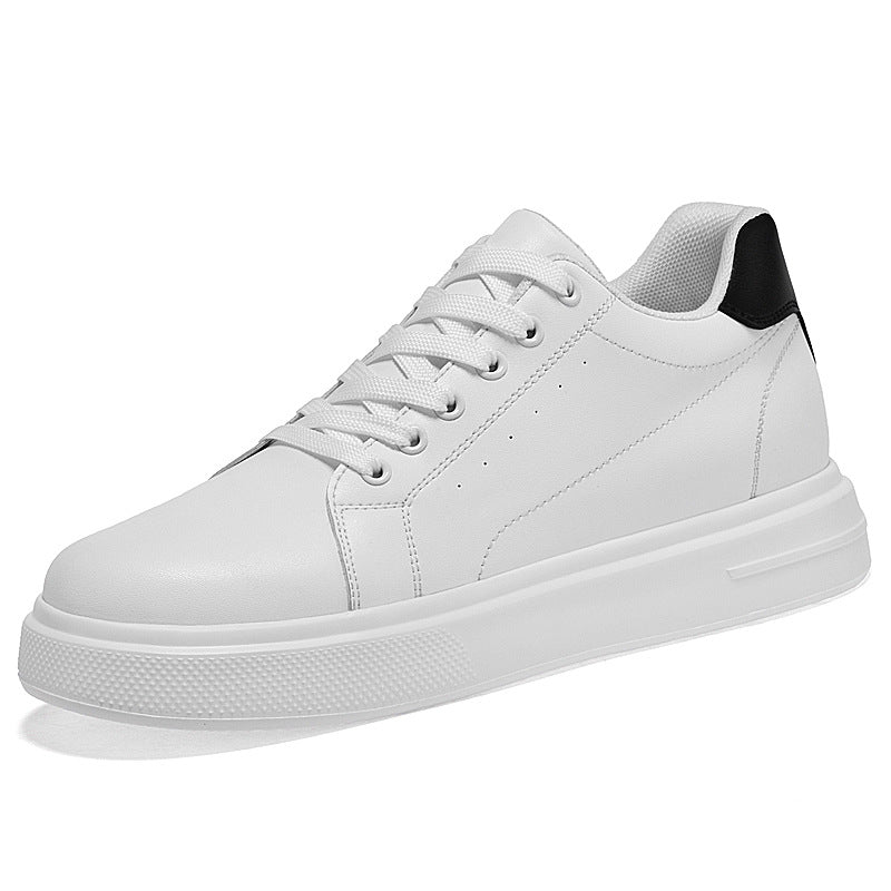 Men's Invisibly Heightened Trendy Platform White Breathable Men's Board Shoes