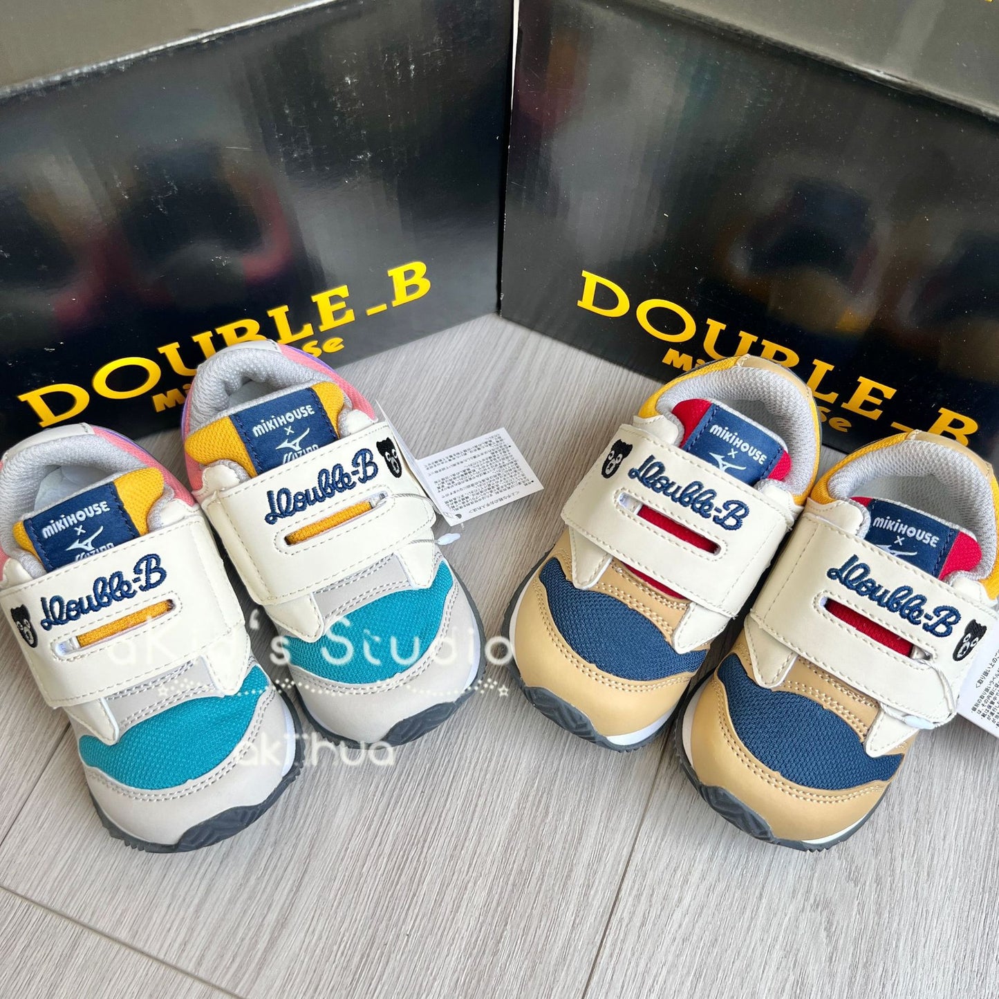 Children's Black Bear Yuan Classic Cooperation Color Velcro Kid's Sneakers
