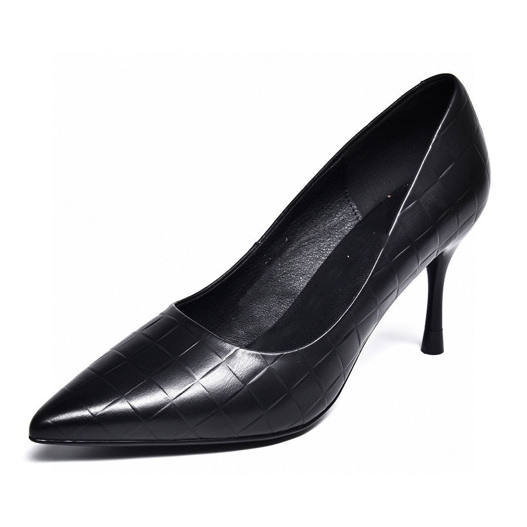 Women's High First Layer Cowhide Simple Shallow Women's Shoes