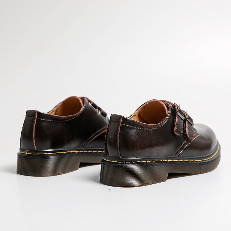 Women's Platform Retro French Style Mary Jane Leather Shoes
