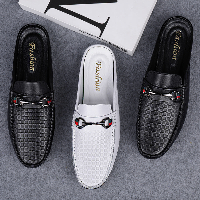 Cowhide Soft Bottom Breathable One Pedal Leather Shoes