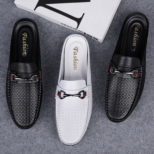 Cowhide Soft Bottom Breathable One Pedal Leather Shoes