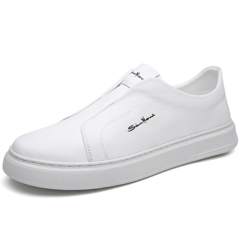 Men's Breathable Korean Style Flat Soft Bottom Leather Shoes