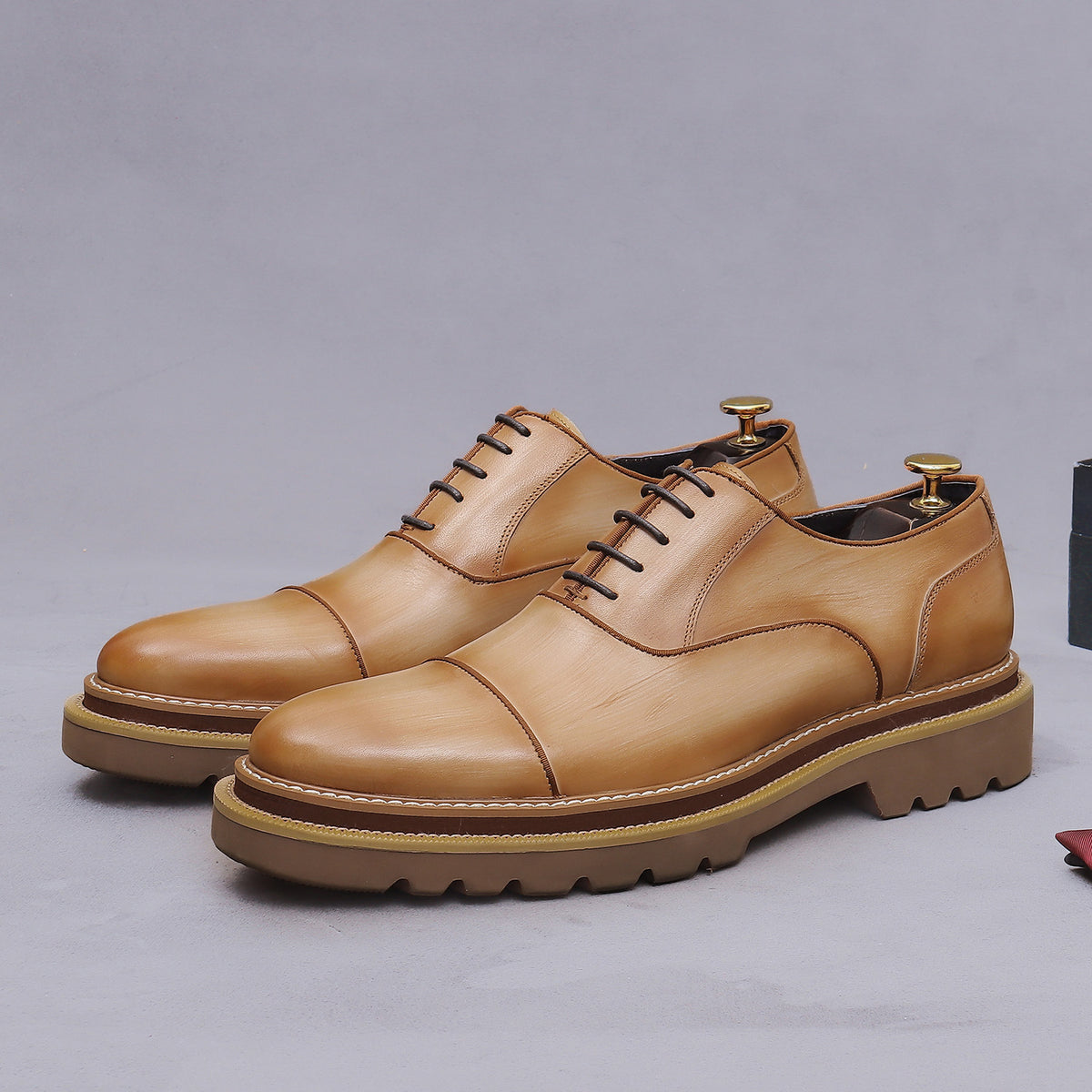 Men's Classic Wedding First Layer Cowhide Brushed Men's Shoes