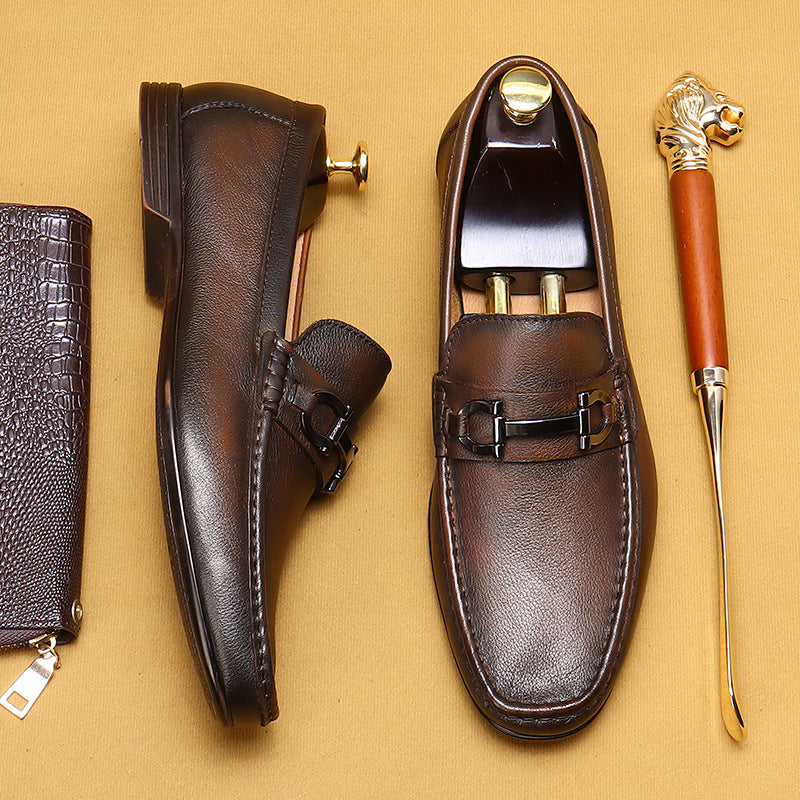 Men's Genuine Cattlehide Surface Soft Bottom British Loafers