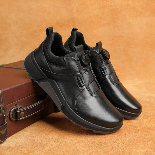 Men's Business Black Fashion Trendy Winter British Leather Shoes