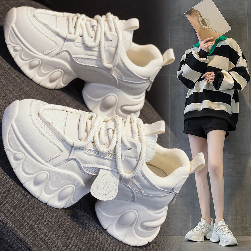 Women's Small Platform Dad Genuine Spring Mesh Casual Shoes