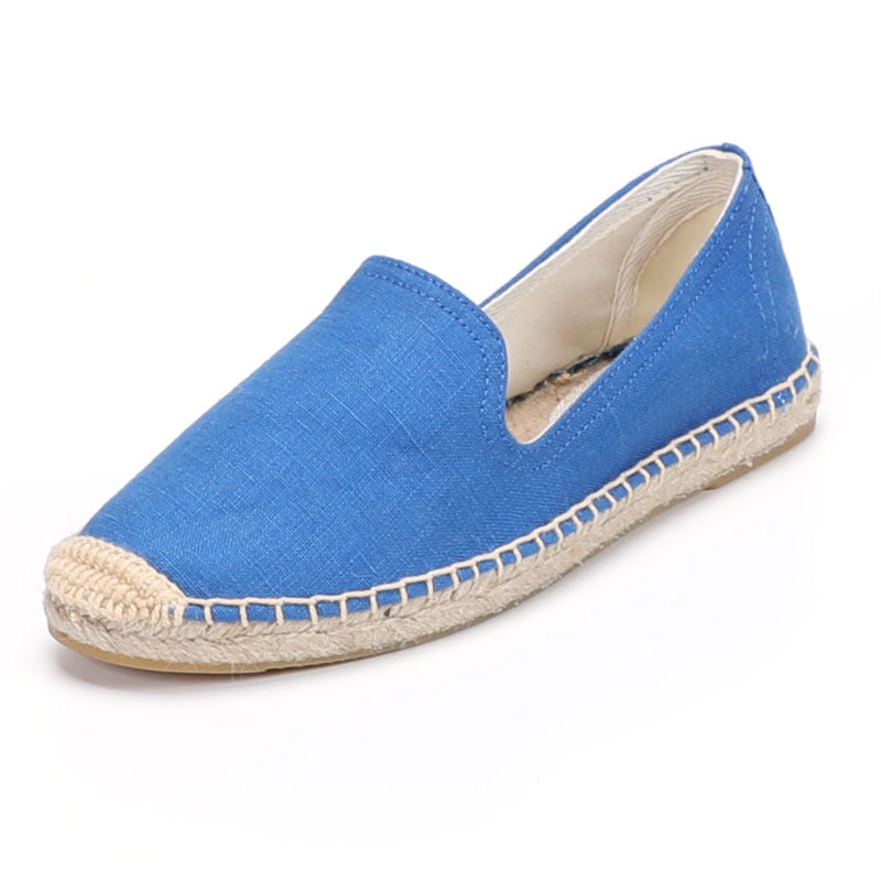 Women's Top Ramie Sole Monochrome Trendy Flat Canvas Shoes