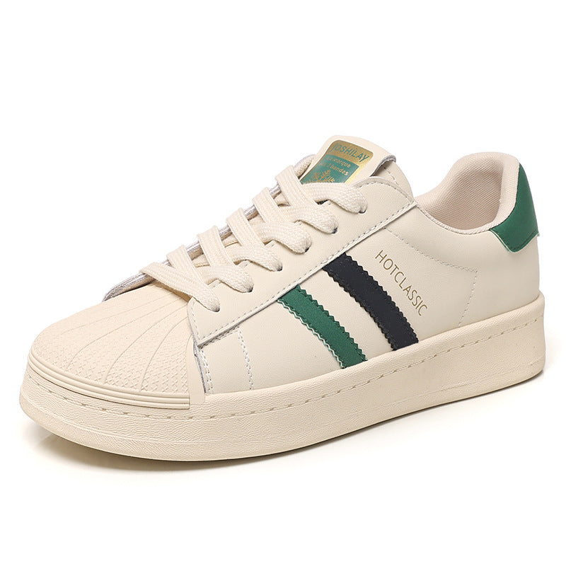 Women's Thick Bottom Shell Head White Spring Lightweight Exercise Women's Casual Shoes