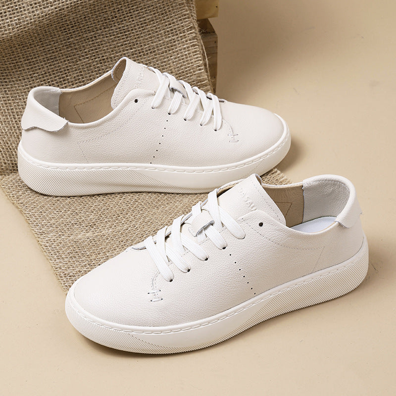 Men's Soft Simple Breathable White Bottom Skateboard Platform Casual Shoes