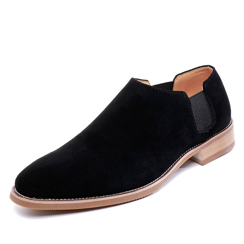 Men's Korean Style Pointed British Suede Calf Men's Shoes