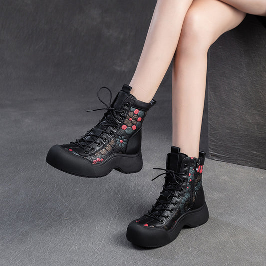 Warm Retro Ethnic Style Booties Versatile Women's Shoes