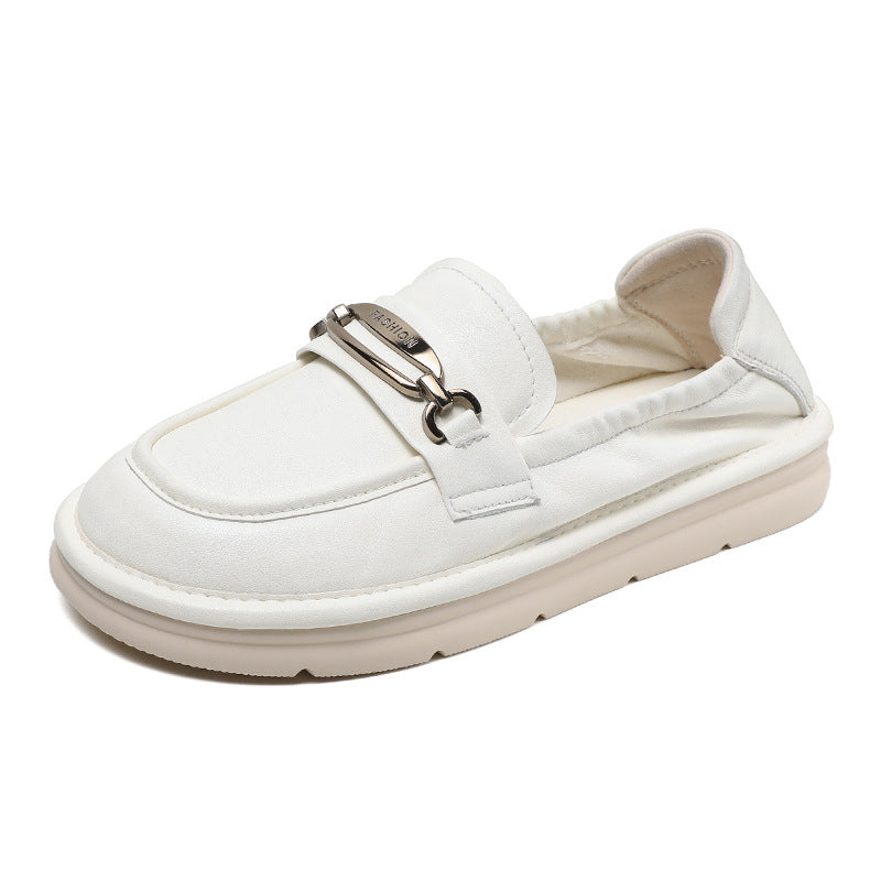 Pumps Female Beige Soft Bottom Surface Nurse Loafers