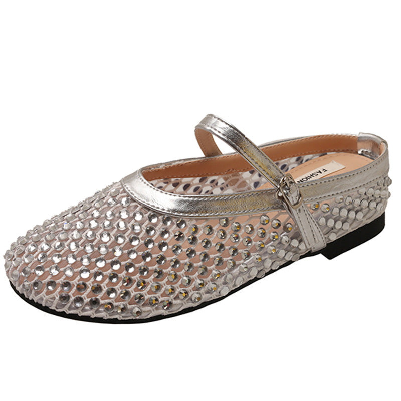 Women's Style Outdoor With Toe Box Half Summer Round Flat Slippers