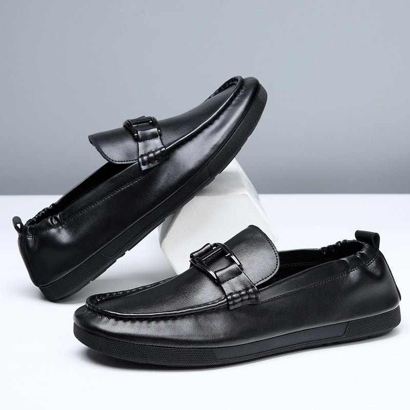 Men's Spring Fashion Business Breathable Comfortable Slip-on Leather Shoes