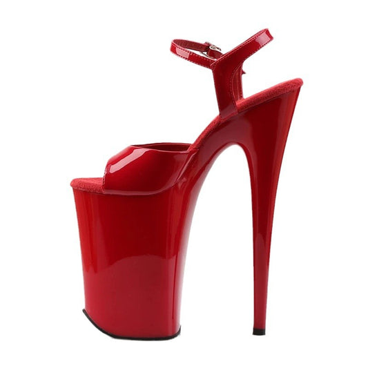 Black Strip Plus Size Fashion Stiletto Sandals