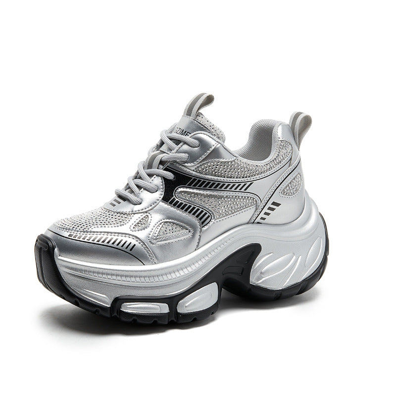 Women's Dad Summer Breathable Explosion Height Increasing Insole Mesh Casual Shoes