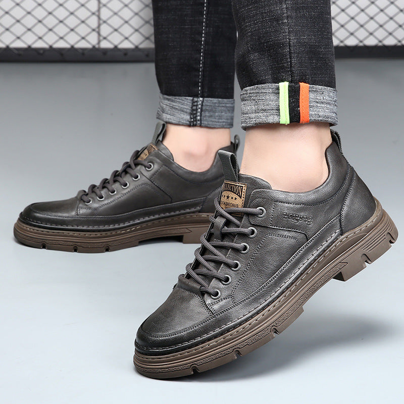 Men's Invisibly Heightened Outdoor Soft Bottom Men's Casual Leather Shoes