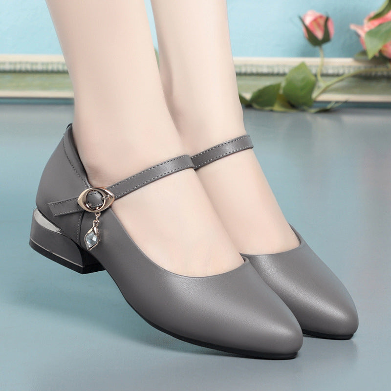 Women's White For Cheongsam Catwalk Mother Dancing Soft Leather Shoes