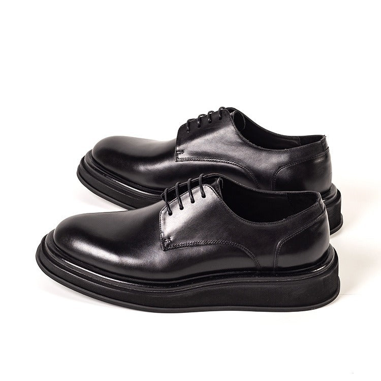 Men's Business British Black Spring Formal Wear Leather Shoes