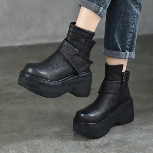 Women's Small Platform Retro Short First Layer Boots