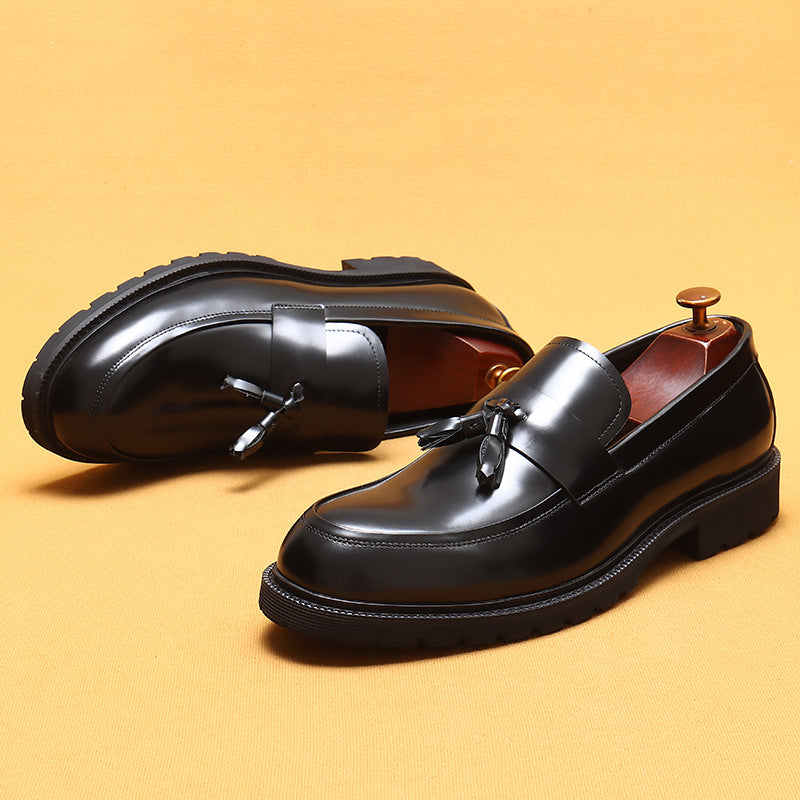 Men's Platform British Cowhide Inner Business Formal Men's Casual Leather Shoes