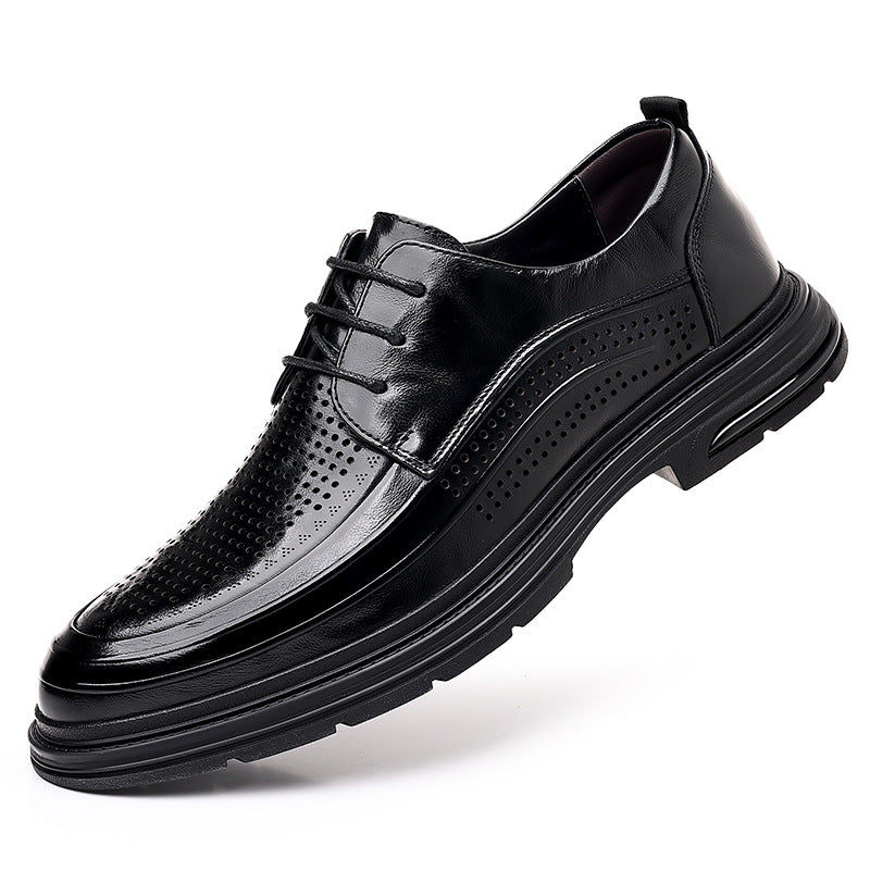 Men's Top Layer Cowhide Soft Bottom Breathable Fashionable Leather Shoes