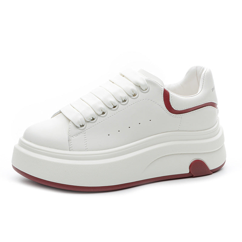 Women's Lovely White Spring Lightweight Platform Height Sneakers