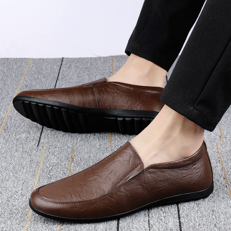 Men's Business Cowhide Soft Bottom Live Broadcast Leather Shoes