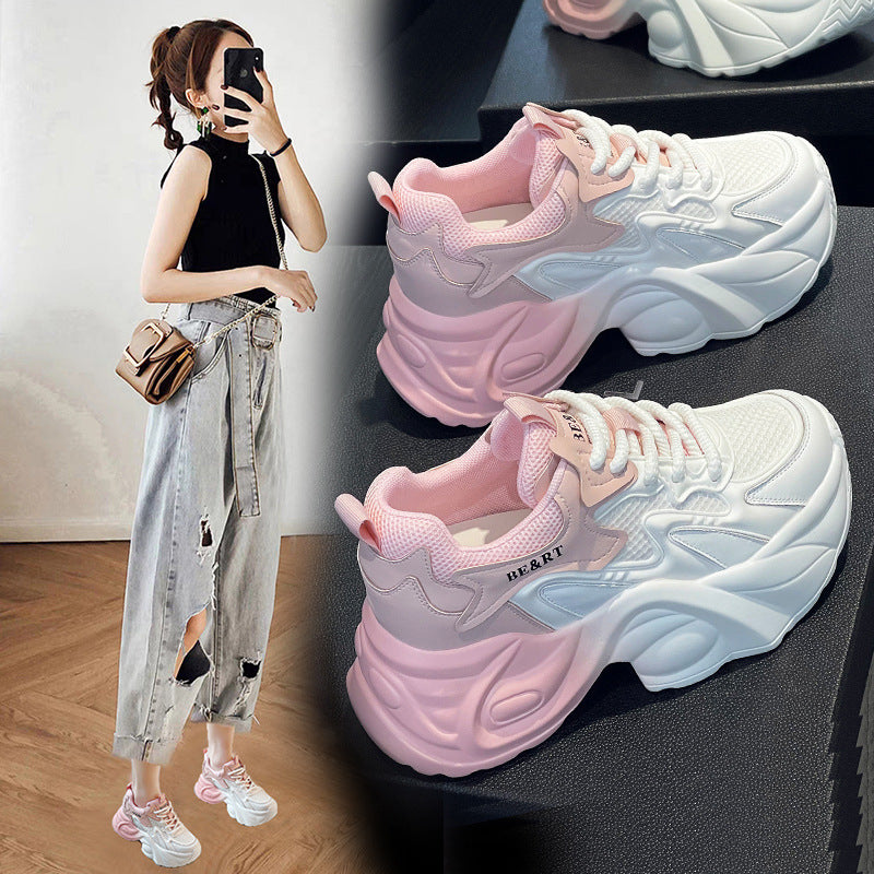 Women's Dad Spring Small Versatile Platform Hidden Heels