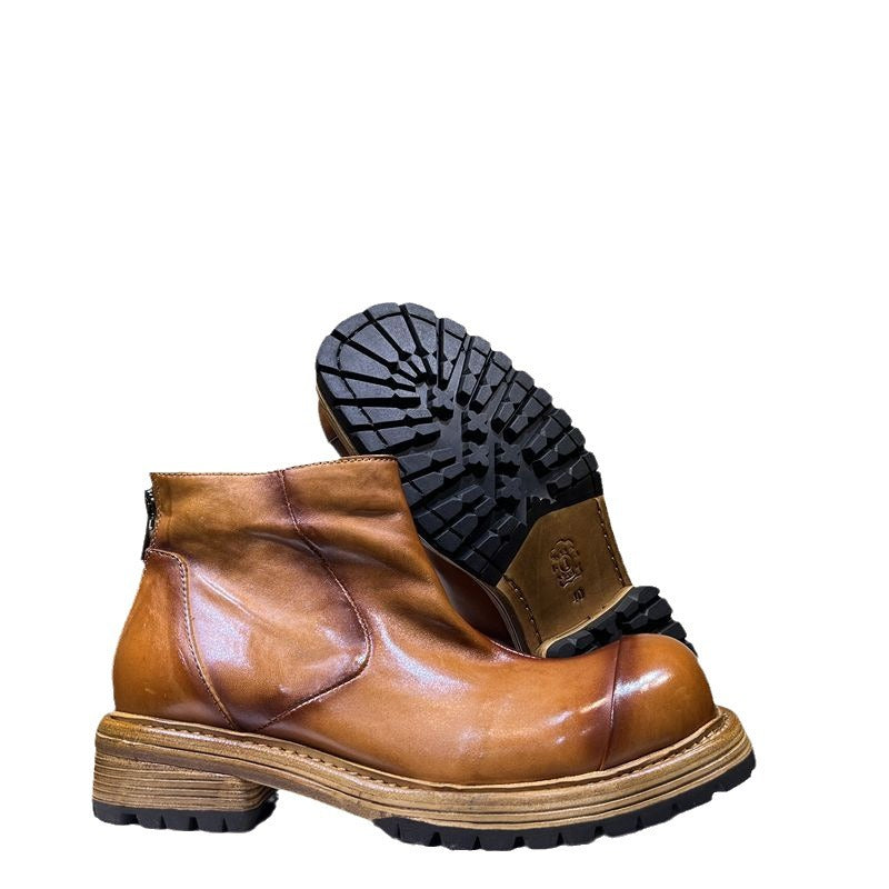 Men's Horse Retro Washed Short Mendoza Chelsea Boots